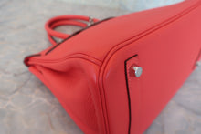 Load image into Gallery viewer, HERMES BIRKIN 30 Clemence leather Rouge pivoine R Engraving Hand bag 800090099