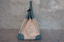 画像をギャラリービューアに読み込む, HERMES/エルメス バーキン40 トワルアッシュ/トリヨンクレマンス ベージュ/シエル □M刻印 ハンドバッグ 800010168