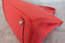 Load image into Gallery viewer, HERMES BIRKIN 30 Clemence leather Rouge pivoine R Engraving Hand bag 800090099
