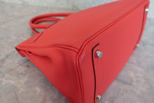 Load image into Gallery viewer, HERMES BIRKIN 30 Clemence leather Rouge pivoine R Engraving Hand bag 800090099