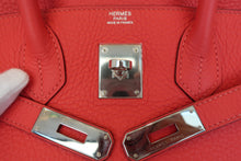 Load image into Gallery viewer, HERMES BIRKIN 30 Clemence leather Rouge pivoine R Engraving Hand bag 800090099