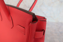 Load image into Gallery viewer, HERMES BIRKIN 30 Clemence leather Rouge pivoine R Engraving Hand bag 800090099