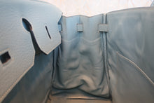 画像をギャラリービューアに読み込む, HERMES/エルメス バーキン40 トワルアッシュ/トリヨンクレマンス ベージュ/シエル □M刻印 ハンドバッグ 800010168