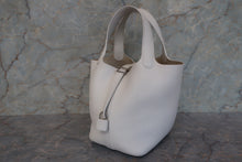 Load image into Gallery viewer, HERMES PICOTIN LOCK PM Clemence leather White D Engraving Hand bag 700100015