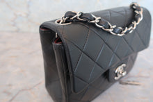 Load image into Gallery viewer, CHANEL Mini Matelasse single flap chain shoulder bag Lambskin Black/Silver hadware Shoulder bag 700090024