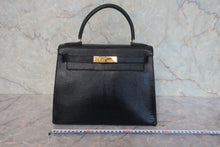 画像をギャラリービューアに読み込む, HERMES/エルメス ケリー28 リザード ブラック 〇S刻印 ショルダーバッグ 800020026
