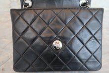 Load image into Gallery viewer, CHANEL Mini Matelasse single flap chain shoulder bag Lambskin Black/Silver hadware Shoulder bag 700090024