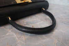 画像をギャラリービューアに読み込む, HERMES/エルメス ケリー28 リザード ブラック 〇S刻印 ショルダーバッグ 800020026