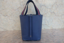 Load image into Gallery viewer, HERMES PICOTIN LOCK MM Tressage Epsom leather Blue brighton/Capucine/Blue saphir C Engraving Hand bag 800090067