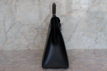 画像をギャラリービューアに読み込む, HERMES/エルメス ケリー32 ボックスカーフ ブラック □D刻印 ハンドバッグ 700070235