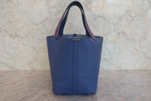 Load image into Gallery viewer, HERMES PICOTIN LOCK MM Tressage Epsom leather Blue brighton/Capucine/Blue saphir C Engraving Hand bag 800090067