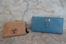 Load image into Gallery viewer, HERMES  Bearn classic Epsom leather Blue jean □B Engraving Wallet 700060105