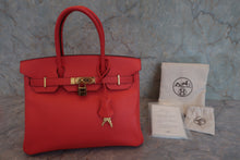 将图片加载到图库查看器,HERMES BIRKIN 30 Epsom leather Rouge pivoine T刻印 Hand bag 800030090