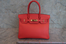 将图片加载到图库查看器,HERMES BIRKIN 30 Epsom leather Rouge pivoine T刻印 Hand bag 800030090