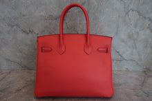 将图片加载到图库查看器,HERMES BIRKIN 30 Epsom leather Rouge pivoine T刻印 Hand bag 800030090