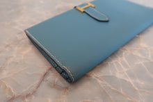 Load image into Gallery viewer, HERMES  Bearn classic Epsom leather Blue jean □B Engraving Wallet 700060105