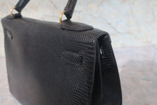 画像をギャラリービューアに読み込む, HERMES/エルメス ケリー28 リザード ブラック 〇S刻印 ショルダーバッグ 800020026