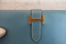 Load image into Gallery viewer, HERMES  Bearn classic Epsom leather Blue jean □B Engraving Wallet 700060105