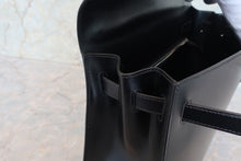 画像をギャラリービューアに読み込む, HERMES/エルメス ケリー32 ボックスカーフ ブラック □D刻印 ハンドバッグ 700070235