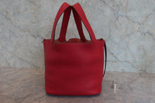 将图片加载到图库查看器,HERMES PICOTIN LOCK MM Clemence leather Rouge garance C刻印 Hand bag 800020163