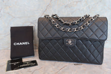 Load image into Gallery viewer, CHANEL Medium Matelasse single flap chain shoulder bag Caviar skin Black/Silver hadware Shoulder bag 700090016