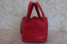 将图片加载到图库查看器,HERMES PICOTIN LOCK MM Clemence leather Rouge garance C刻印 Hand bag 800020163