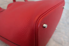 将图片加载到图库查看器,HERMES PICOTIN LOCK MM Clemence leather Rouge garance C刻印 Hand bag 800020163