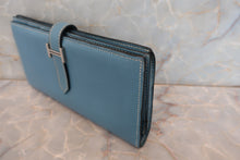 Load image into Gallery viewer, HERMES  Bearn Soufflet Epsom leather Blue jean □K Engraving Wallet 700090225