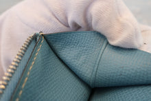 Load image into Gallery viewer, HERMES  Bearn Soufflet Epsom leather Blue jean □K Engraving Wallet 700090225