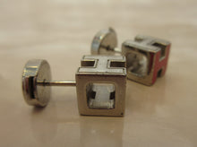 將圖片載入圖庫檢視器 HERMES/エルメス Hキューブピアス  銀メッキ  ピンク  ピアス  300010098