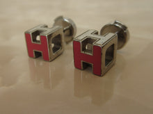 將圖片載入圖庫檢視器 HERMES/エルメス Hキューブピアス  銀メッキ  ピンク  ピアス  300010098