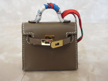 将图片加载到图库查看器,HERMES MINI MINI Bag charm KERRY Twilly  Box carf leather Y刻印  Etoupe gray  Bag charm  20100029