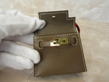 将图片加载到图库查看器,HERMES MINI MINI Bag charm KERRY Twilly  Box carf leather Y刻印  Etoupe gray  Bag charm  20100029