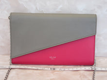 Load image into Gallery viewer, CELINE Large flap on Chain Wallet  Leather  Gray/Pink  Shoulder bag  20110073