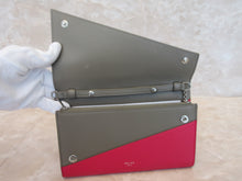 Load image into Gallery viewer, CELINE Large flap on Chain Wallet  Leather  Gray/Pink  Shoulder bag  20110073