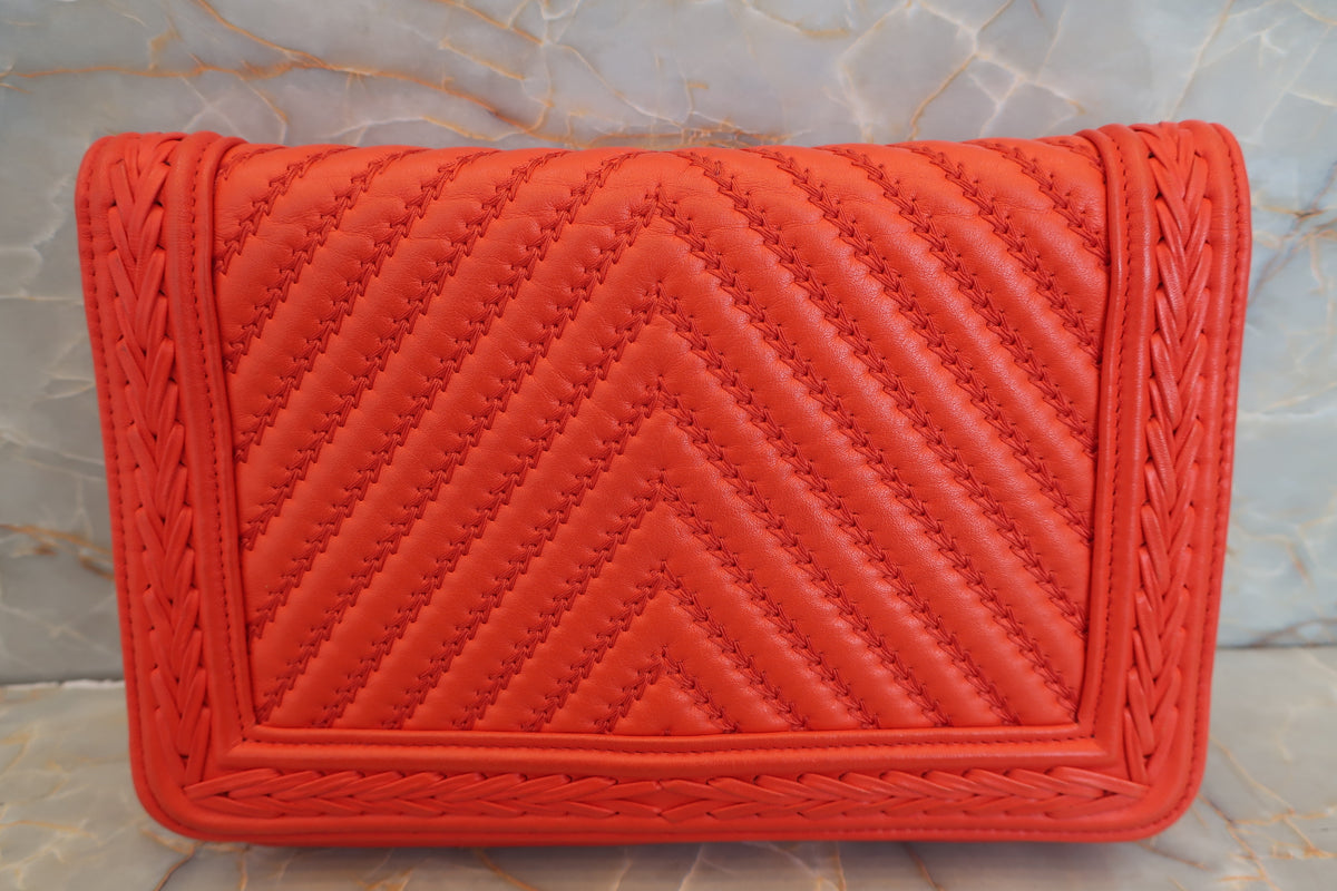 CHANEL V-Stitch Chain wallet Lambskin Orange Shoulder bag 400070011 –  BRANDSHOP-RESHINE