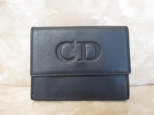 將圖片載入圖庫檢視器 Christian Dior/クリスチャンディオール Wホック財布  レザー  ネイビー/レッド  短財布  300010059