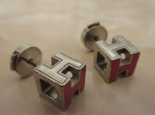 將圖片載入圖庫檢視器 HERMES/エルメス Hキューブピアス  銀メッキ  ピンク  ピアス  300010098