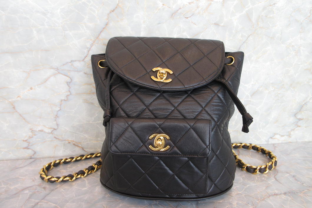 CHANEL/シャネル マトラッセチェーンリュック ラムスキン ブラック/ゴールド金具 リュック 700080167