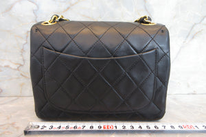 CHANEL/シャネル ミニマトラッセシングルフラップチェーンショルダーバッグ ラムスキン ブラック/ゴールド金具 ショルダーバッグ 700080016