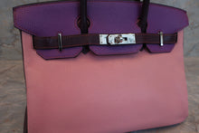 将图片加载到图库查看器，HERMES BIRKIN30 Personal order Chevre myzore goatskim Pink/Raisin/Parme □P刻印Hand bag 600100064
