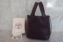 将图片加载到图库查看器，HERMES PICOTIN LOCK PM Clemence leather Raisin □R刻印 Hand bag 600080002
