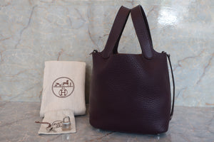 HERMES PICOTIN LOCK PM Clemence leather Raisin □R刻印 Hand bag 600080002