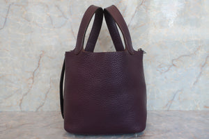 HERMES PICOTIN LOCK PM Clemence leather Raisin □R刻印 Hand bag 600080002