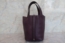 将图片加载到图库查看器，HERMES PICOTIN LOCK PM Clemence leather Raisin □R刻印 Hand bag 600080002
