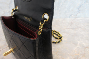 CHANEL/シャネル ミニマトラッセシングルフラップチェーンショルダーバッグ ラムスキン ブラック/ゴールド金具 ショルダーバッグ 700080016