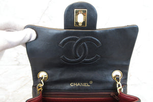 CHANEL/シャネル ミニマトラッセシングルフラップチェーンショルダーバッグ ラムスキン ブラック/ゴールド金具 ショルダーバッグ 700080016