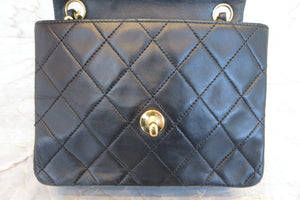 CHANEL/シャネル ミニマトラッセシングルフラップチェーンショルダーバッグ ラムスキン ブラック/ゴールド金具 ショルダーバッグ 700080016