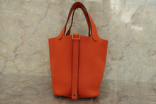 将图片加载到图库查看器，HERMES PICOTIN LOCK PM Clemence leather Feu □R刻印 Hand bag 500120078
