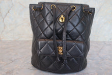 Load image into Gallery viewer, CHANEL Matelasse Chain back pack Lambskin Black/Gold hadware Back pack 700120197
